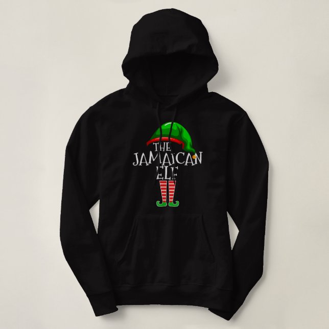 Jamaican Elf Family Matching Group Christmas Gift  Hoodie (Design Front)