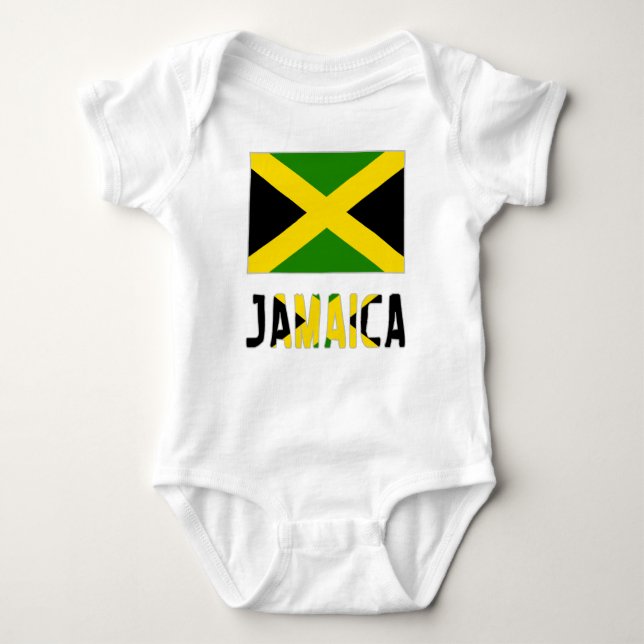 Jamaican Flag and Jamaica Baby Bodysuit (Front)