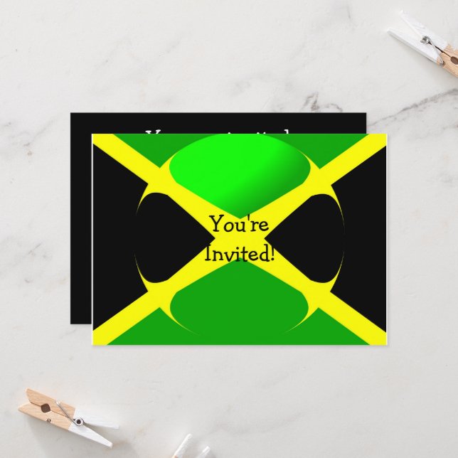 Jamaican Flag Any Occasion Invitation (Front/Back In Situ)
