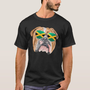 Jamaican Flag Bulldog Dog Jamaica Pocket T-Shirt