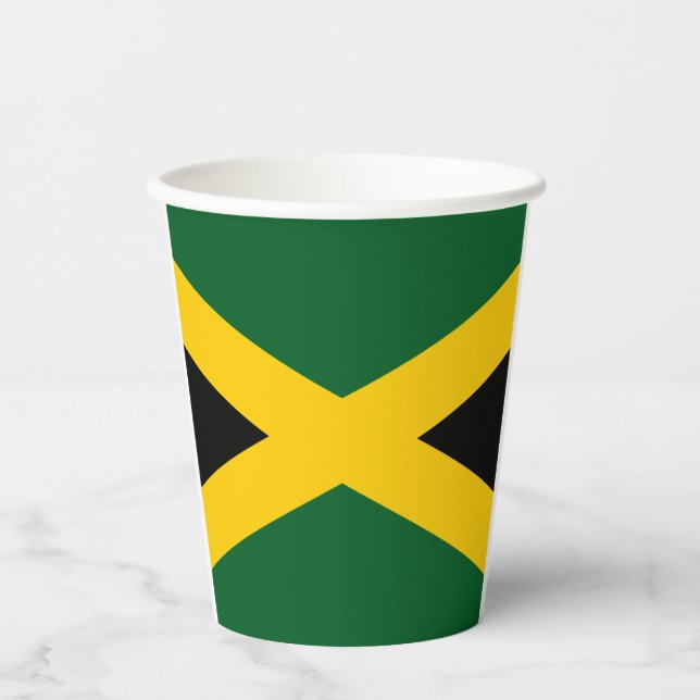 Jamaican flag-coat arms paper cups (Front)