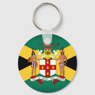 Jamaican Flag/ Coat of Arms Key Ring