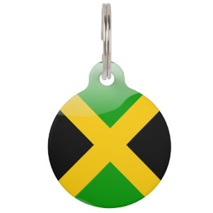 Jamaican flag-coat of arms pet tag