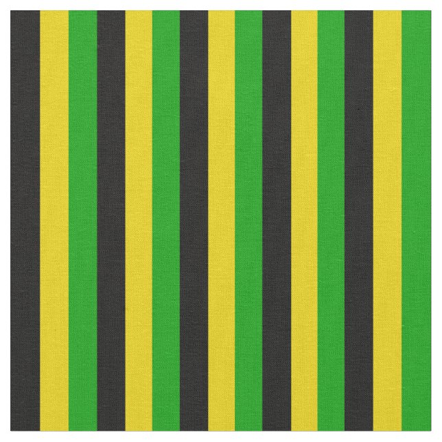 Jamaican Flag Coloured Striped Fabric (Close Up)