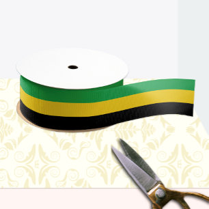 Jamaican flag colours ribbon, Jamaica /sports Grosgrain Ribbon