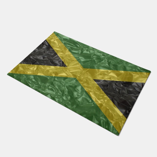 Jamaican Flag - Crinkled Doormat (Angled)