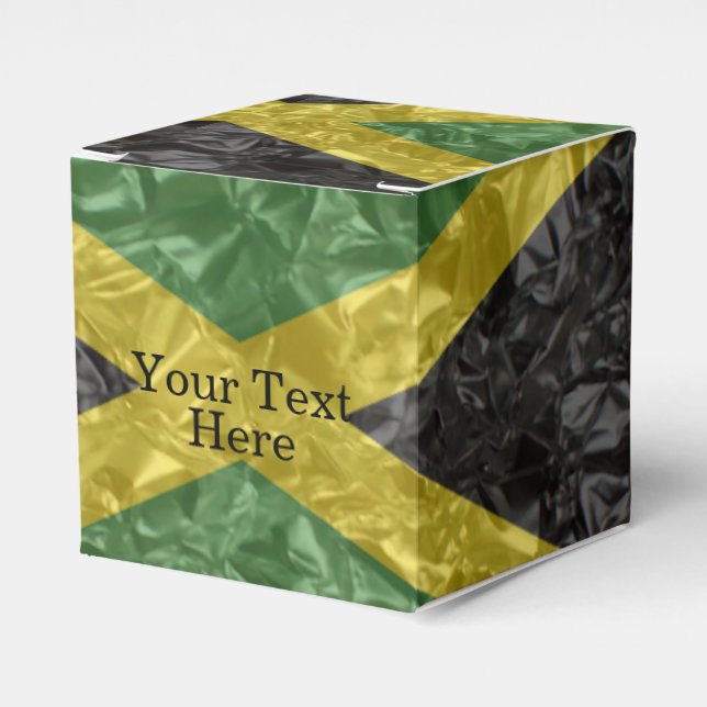 Jamaican Flag - Crinkled Favour Box (Front Side)