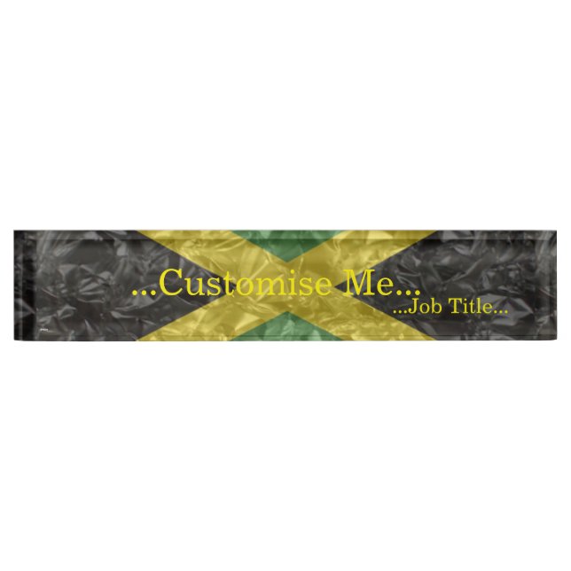 Jamaican Flag - Crinkled Nameplate (Front)