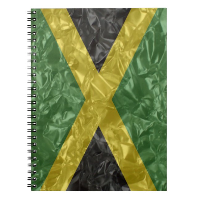 Jamaican Flag - Crinkled Notebook (Front)