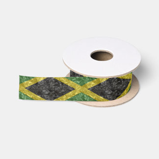 Jamaican Flag - Crinkled Satin Ribbon