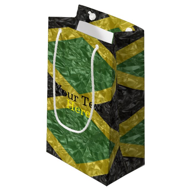 Jamaican Flag - Crinkled Small Gift Bag (Front Angled)