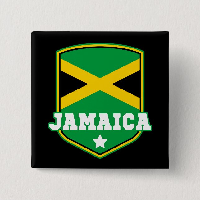 Jamaican Flag Emblem Jamaica 15 Cm Square Badge (Front)