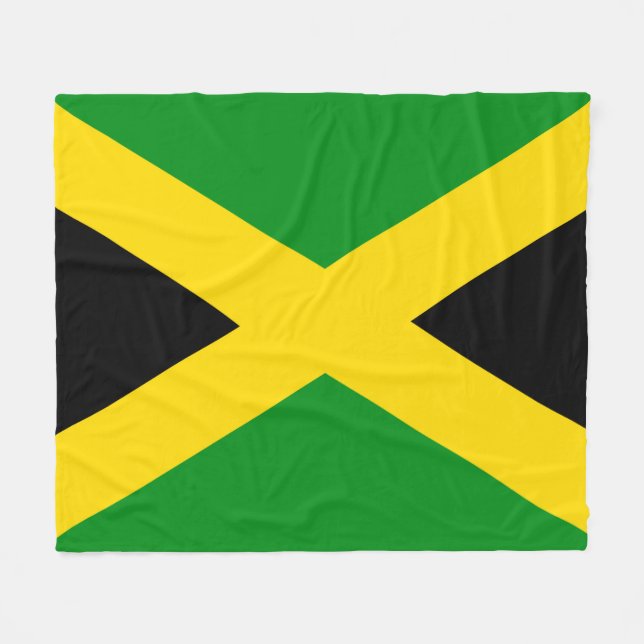 Jamaican Flag Fleece Blanket (Front (Horizontal))