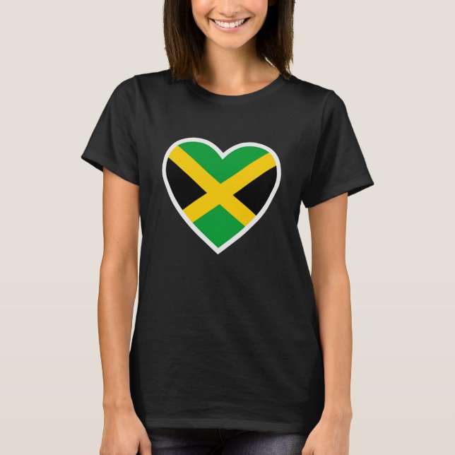 Jamaican Flag Heart Love Jamaica  Women Men Kids T-Shirt (Front)
