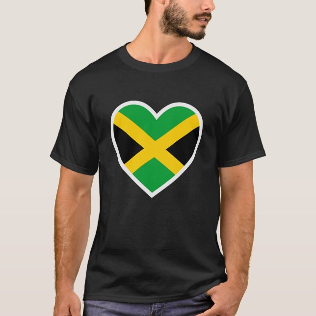 Jamaican Flag Heart Love Jamaica  Women Men Kids T-Shirt (Front)