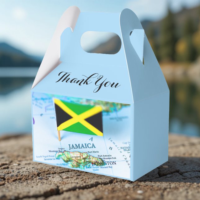 Jamaican Flag Island Jamaica Map Blue Thank You Favour Box (Jamaican Flag Island Jamaica Map Blue Thank You Favor Boxes
)