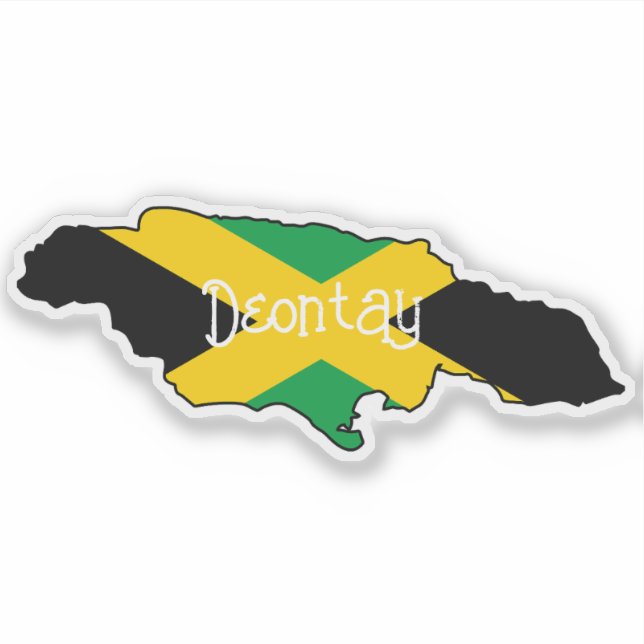 Jamaican Flag Island Shape Custom Name (Front)