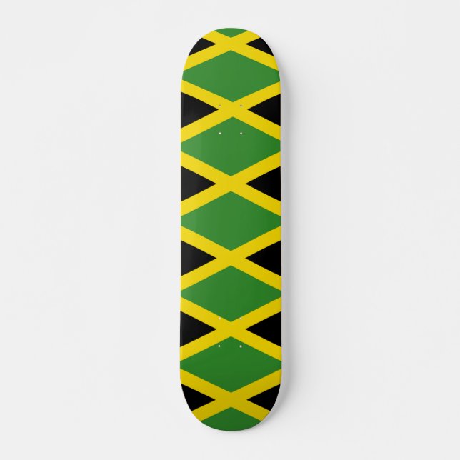 Jamaican Flag Jamaica Colours Geometric Pattern Skateboard (Front)