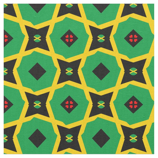Jamaican Flag & Jamaica Trendy Fabric /fashion (Close Up)