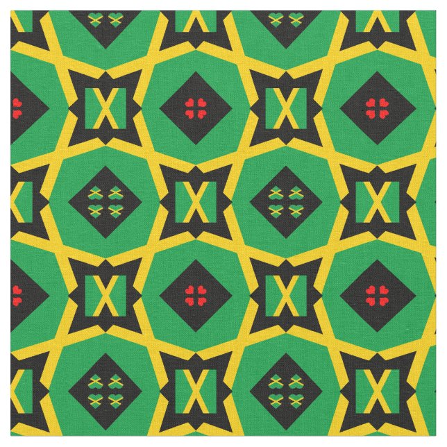 Jamaican Flag & Jamaica Trendy Fabric fashion (Close Up)