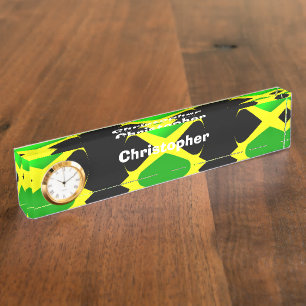 Jamaican Flag Just Add Name Nameplate