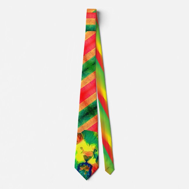Jamaican flag Lion Roar! Tie (Front)