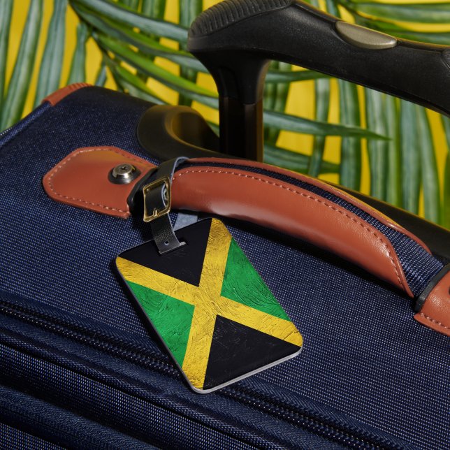 Jamaican Flag Luggage Tag (Front Insitu 1)