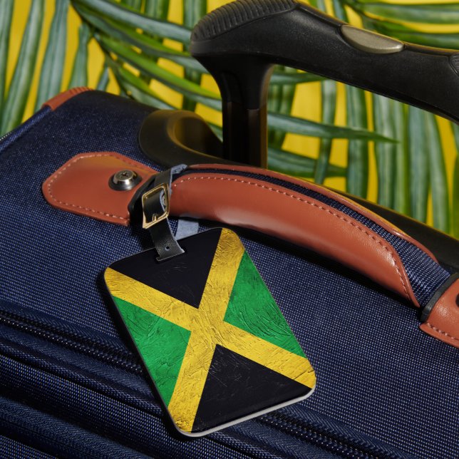 Jamaican Flag Luggage Tag (Front Insitu 1)