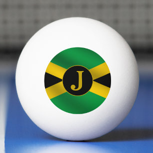 Jamaican Flag Monogram Ping Pong Ball