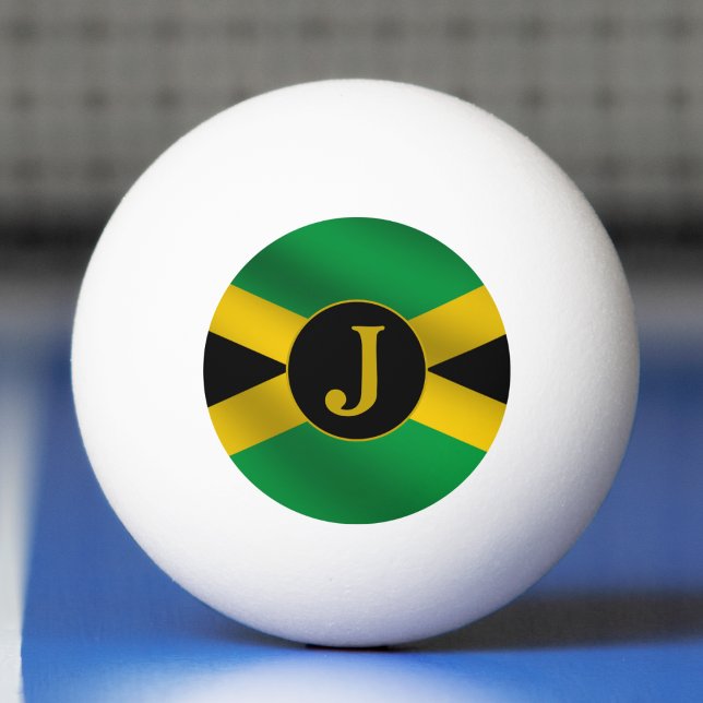 Jamaican Flag Monogram Ping Pong Ball (Jamaica Jamaican Flag Monogram Ping Pong Ball)