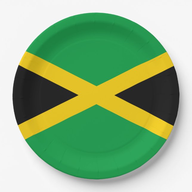 Jamaican Flag Paper Plate (Front)