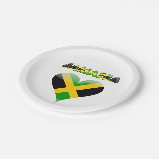 Jamaican flag paper plate (Angled)