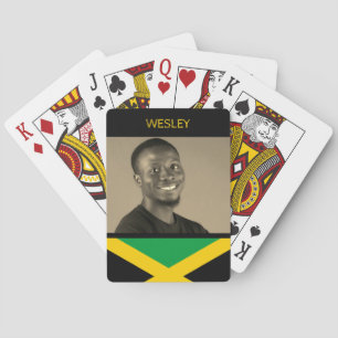 Jamaican Flag Patriotic Photo Playing Cards