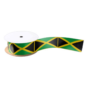 Jamaican Flag ribbon, Jamaica fashion /sports Satin Ribbon