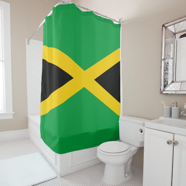 Jamaican Flag Shower Curtain (In Situ)