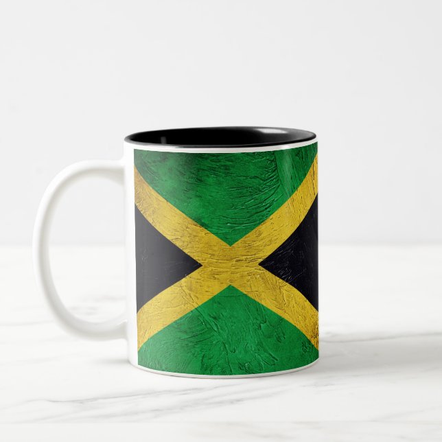 Jamaican Flag Two-Tone Coffee Mug (Left)