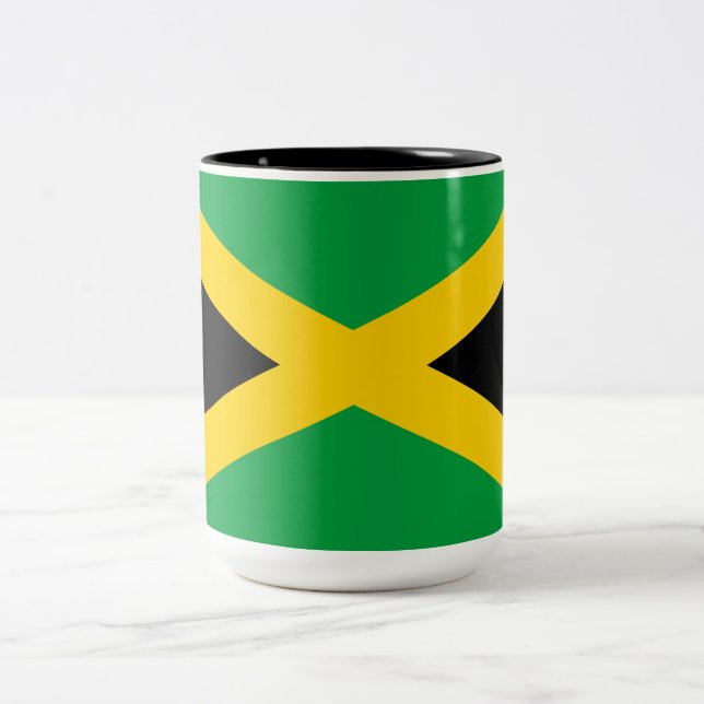 Jamaican Flag Two-Tone Coffee Mug (Center)