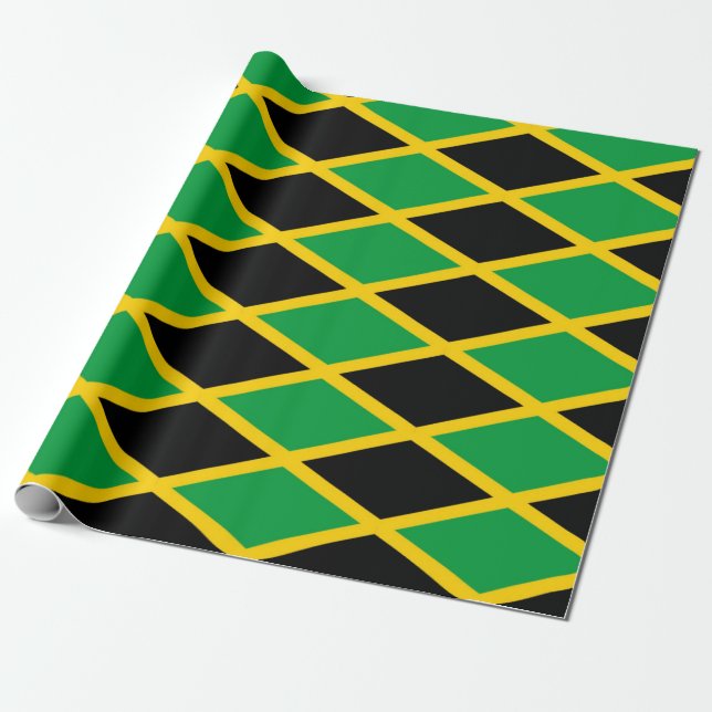 Jamaican Flag Wrapping Paper (Unrolled)