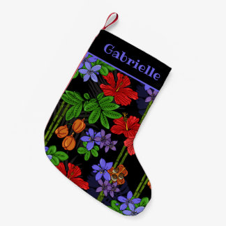 Jamaican Flowers and Fruit Patterned Small Christmas Stocking