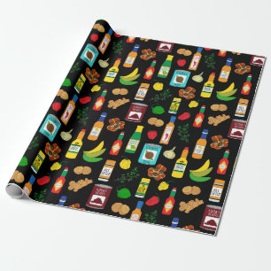 Jamaican Food and Spices Birthday Wrapping Paper