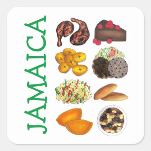 Jamaican Foods Caribbean Island Cooking Cuisine Square Sticker