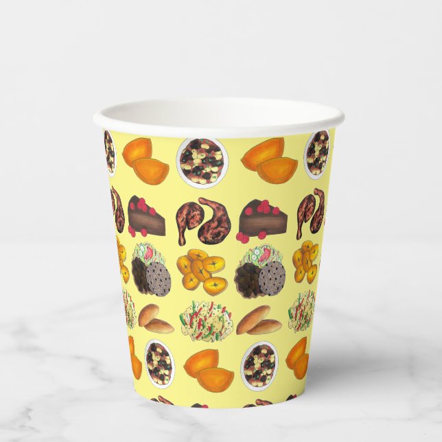Jamaican Foods Caribbean Island Cuisine Cooking Paper Cups (Front)