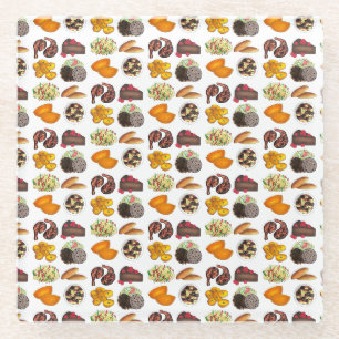 Jamaican Foods Caribbean Island Cuisine Print Glass Coaster