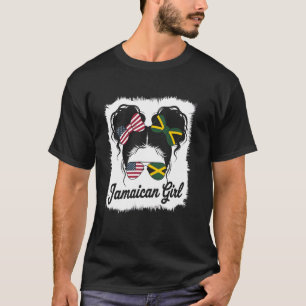 Jamaican Girl USA Jamaican Flag Heritage Roots Gif T-Shirt