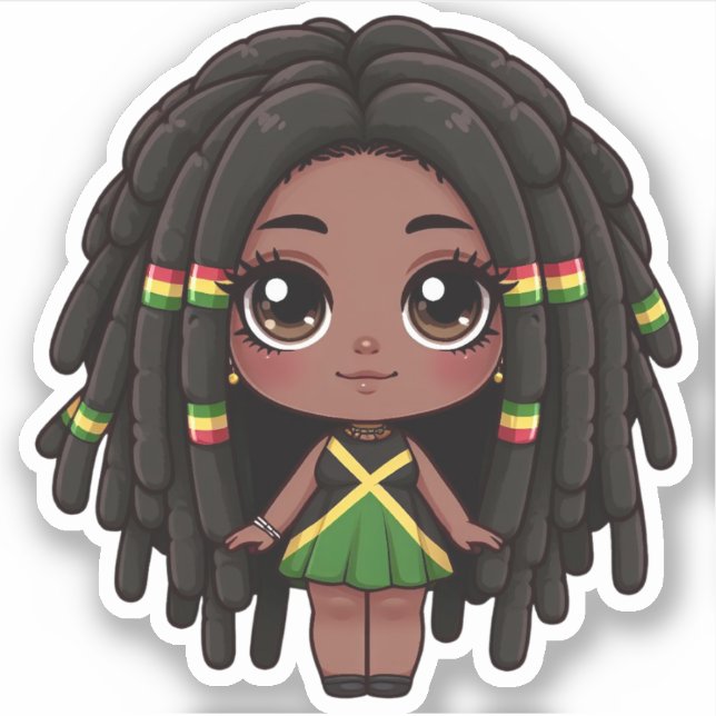 Jamaican Girl with Dreadlocks  (Front)