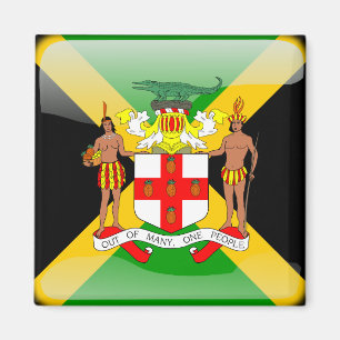 Jamaican glossy flag magnet