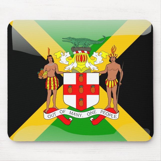 Jamaican glossy flag mouse pad (Front)