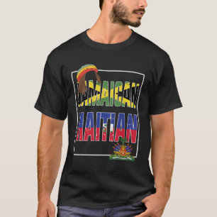 Jamaican Haitian Flag Shirt Half Jamaican Half Hai