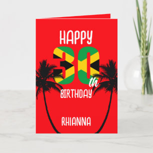 Jamaican Happy 30th Birthday Card
