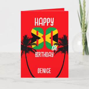 Jamaican Happy 80th Birthday Card